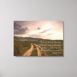 Proverbs 3; 5-6 Inspirerend Canvas Afdruk