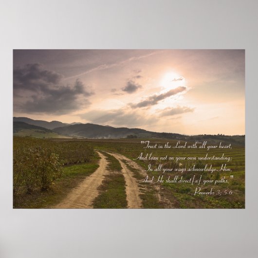 Proverbs 3; 5-6 | Inspirerend geschenken Poster (Voorkant)