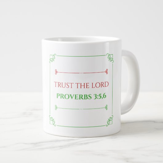 Proverbs 3:5,6 Jumbo-Mok Grote Koffiekop (Voorkant rechts)