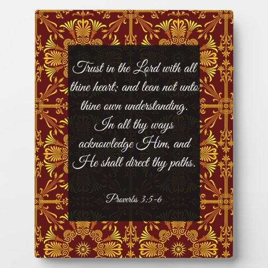 Proverbs 3:5-6 Plak met esel Fotoplaat (Voorkant)