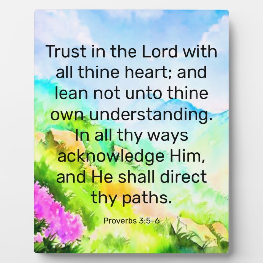 Proverbs 3:5-6 Plaque Fotoplaat (Voorkant)