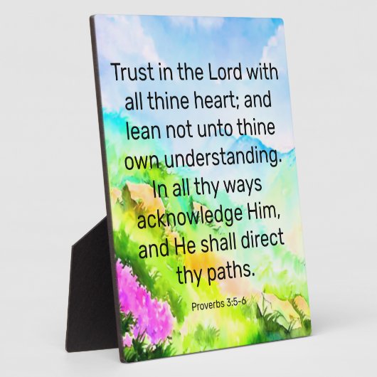 Proverbs 3:5-6 Plaque Fotoplaat (Zijkant)