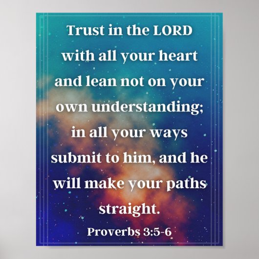 Proverbs 3:5-6 poster (Voorkant)