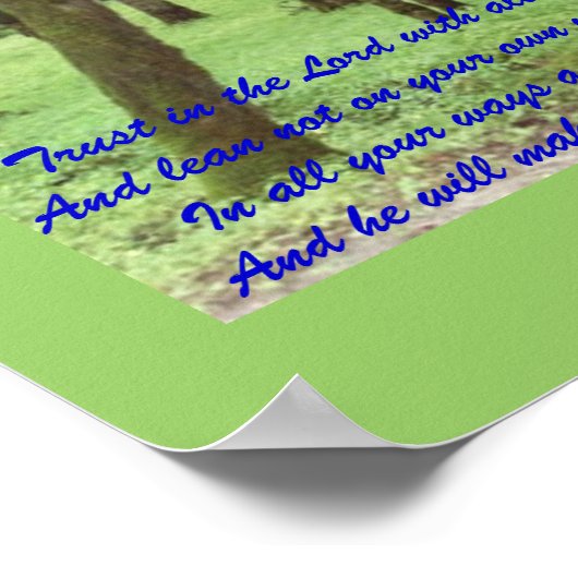 Proverbs 3: 5-6 poster met prachtige groene bomen (Hoek)