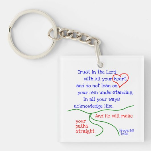 Proverbs 3:5&6-Sleutelhanger Sleutelhanger (Voorkant)