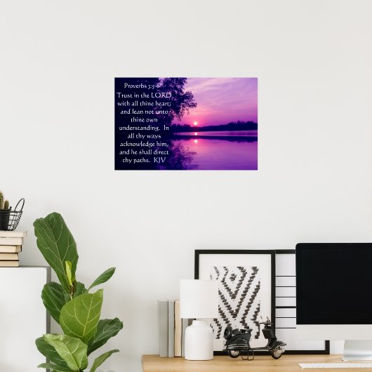Proverbs 3:5-6 sunset Poster (Thuiskantoor)