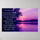 Proverbs 3:5-6 sunset Poster (Voorkant)