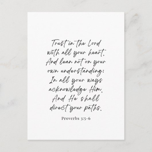 Proverbs 3:5-6 Trust in the Lord Briefkaart (Voorkant)