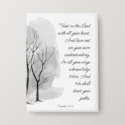 Proverbs 3:5-6 Trust in the Lord Button (Voorkant)