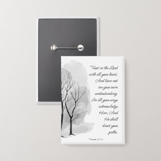 Proverbs 3:5-6 Trust in the Lord Button (Voorkant / Achterkant)
