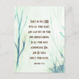 Proverbs 3:5-6 Vertrouw op de Heer met al je hart Briefkaart