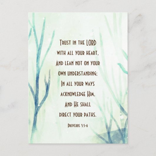 Proverbs 3:5-6 Vertrouw op de Heer met al je hart Briefkaart (Voorkant)