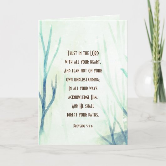 Proverbs 3:5-6 Vertrouw op de Heer met al je hart Kaart (Voorkant)