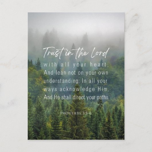 Proverbs 3:5-6 Vertrouwen in de Heer Briefkaart (Voorkant)