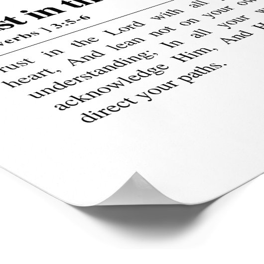 Proverbs 3:5-6 Vertrouwen in de Heer Poster (Hoek)