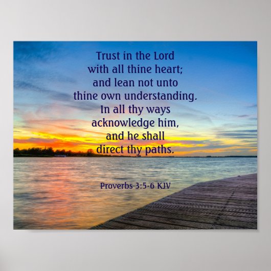Proverbs 3:5-6 Vertrouwen in de LORD Poster (Voorkant)