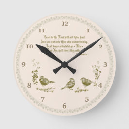 Proverbs 3:5-6 wandklok met vogels, bloemen