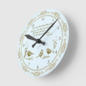 Proverbs 3:5-6 wandklok met vogels, bloemen (Hoek)