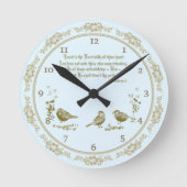 Proverbs 3:5-6 wandklok met vogels, bloemen (Voorkant)