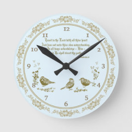 Proverbs 3:5-6 wandklok met vogels, bloemen
