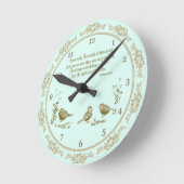 Proverbs 3:5-6 wandklok met vogels, bloemen (Hoek)