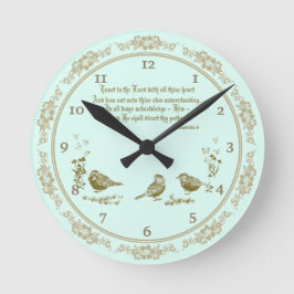 Proverbs 3:5-6 wandklok met vogels, bloemen
