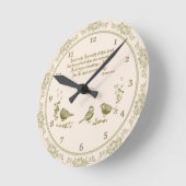 Proverbs 3:5-6 wandklok met vogels, bloemen (Hoek)