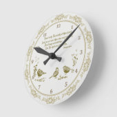 Proverbs 3:5-6 wandklok met vogels, bloemen grijs (Hoek)