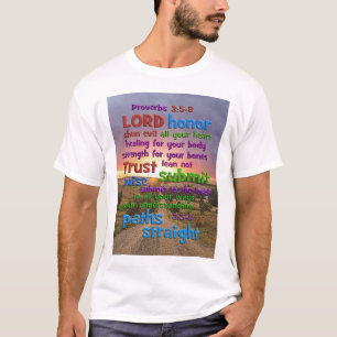 Proverbs 3:5-8 Lange pad T-shirt