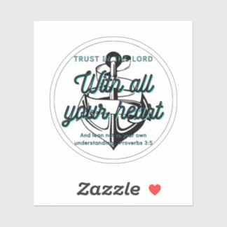 Proverbs 3:5 Bijbelverse Faith-Base Anchor Sticker