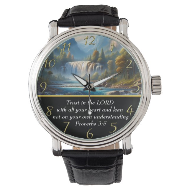 Proverbs 3:5 Christelijk Faith-meer Horloge (Voorkant)