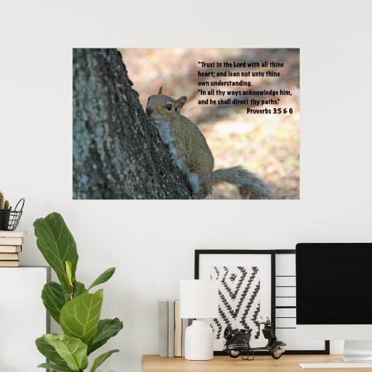 Proverbs 3:5 en 6 Poster voor scripts (Thuiskantoor)