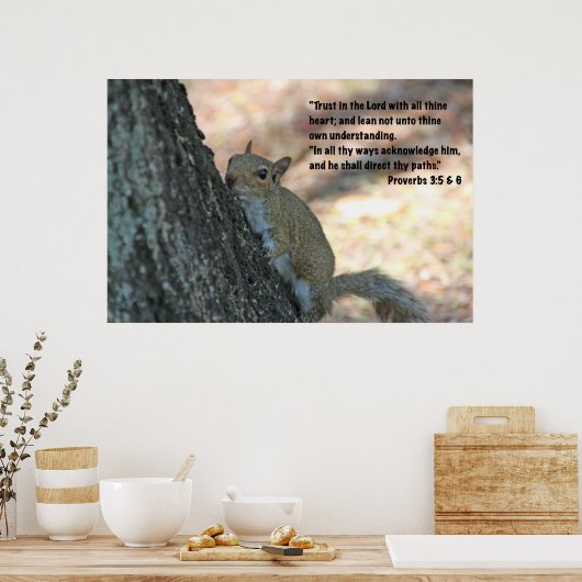 Proverbs 3:5 en 6 Poster voor scripts (Keuken)