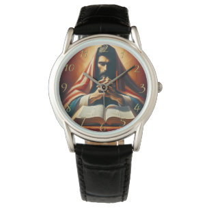 Proverbs 3:5 heilige bijbel met handen horloge