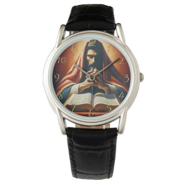 Proverbs 3:5 heilige bijbel met handen horloge (Voorkant)
