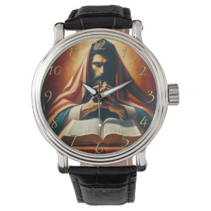 Proverbs 3:5 heilige bijbel met handen horloge