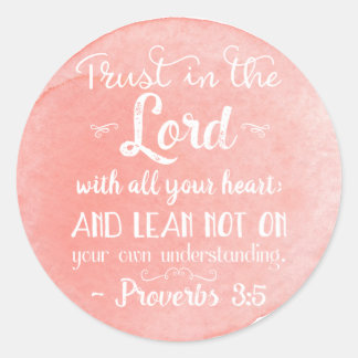 Proverbs 3:5 Inspiratie BijbelSticker Sinaasappel Ronde Sticker