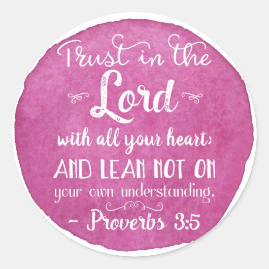 Proverbs 3:5 Inspiratie Christelijke Sticker Crims (Voorkant)