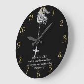 Proverbs 3:5 met handkruising grote klok (Hoek)