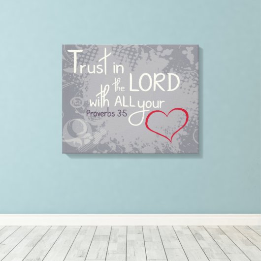 Proverbs 3:5 omwikkeld canvas (Insitu (Houten vloer))