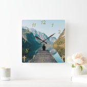 Proverbs 3:5 op het dok vierkante klok (Huis)