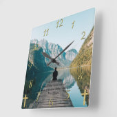 Proverbs 3:5 op het dok vierkante klok (Hoek)