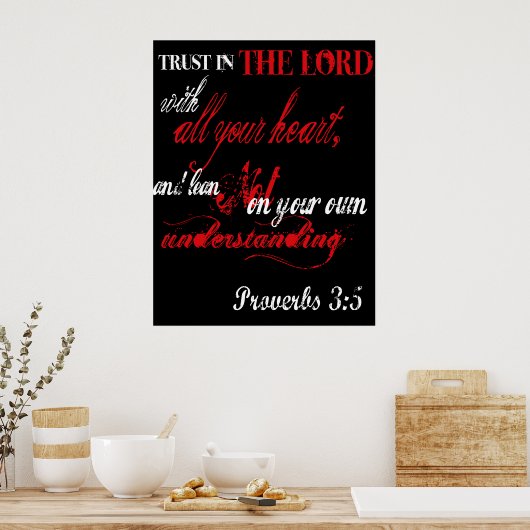 Proverbs 3:5 poster (Keuken)