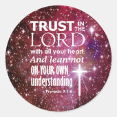 Proverbs 3:5 ronde sticker (Voorkant)