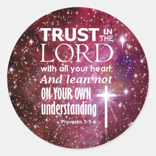 Proverbs 3:5 ronde sticker (Voorkant)