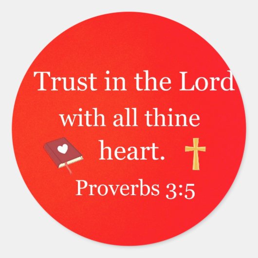 Proverbs 3:5 ronde sticker (Voorkant)