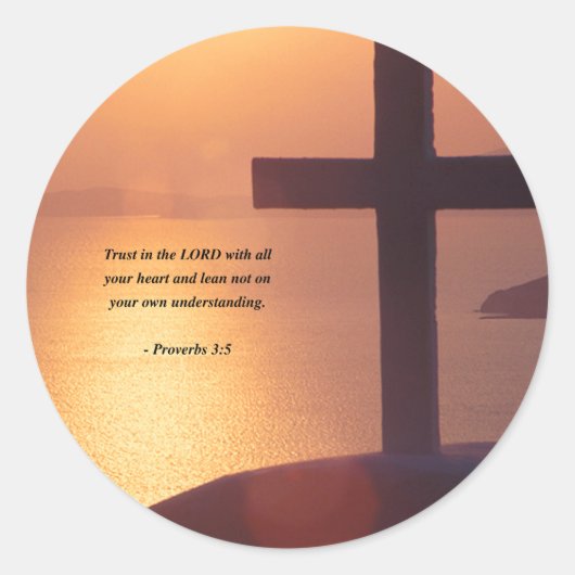 PROVERBS 3:5 RONDE STICKER (Voorkant)