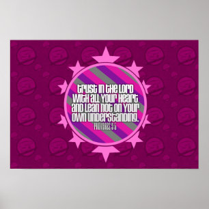 Proverbs 3:5 (roze) Poster