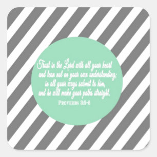 Proverbs 3:5 Stijlvolle bijbelversie Vierkante Sticker