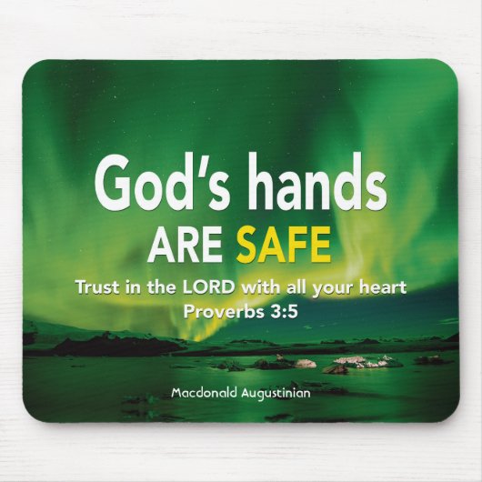 Proverbs 3:5 TRUST IN The LORD God's Hands Safe Muismat (Voorkant)